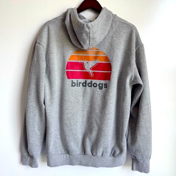 BIRDDOGS Men’s Large Grey Logo Graphic Hoodie Sweatshirt Pullover SWEATSHIRT - Picture 1 of 9